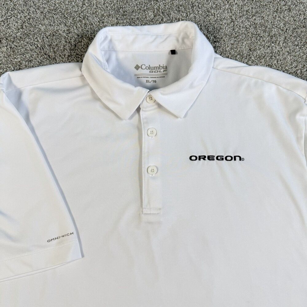 Columbia Golf OREGON DUCKS Polo Shirt Men’s Omni-Wick Drive White Size XL
